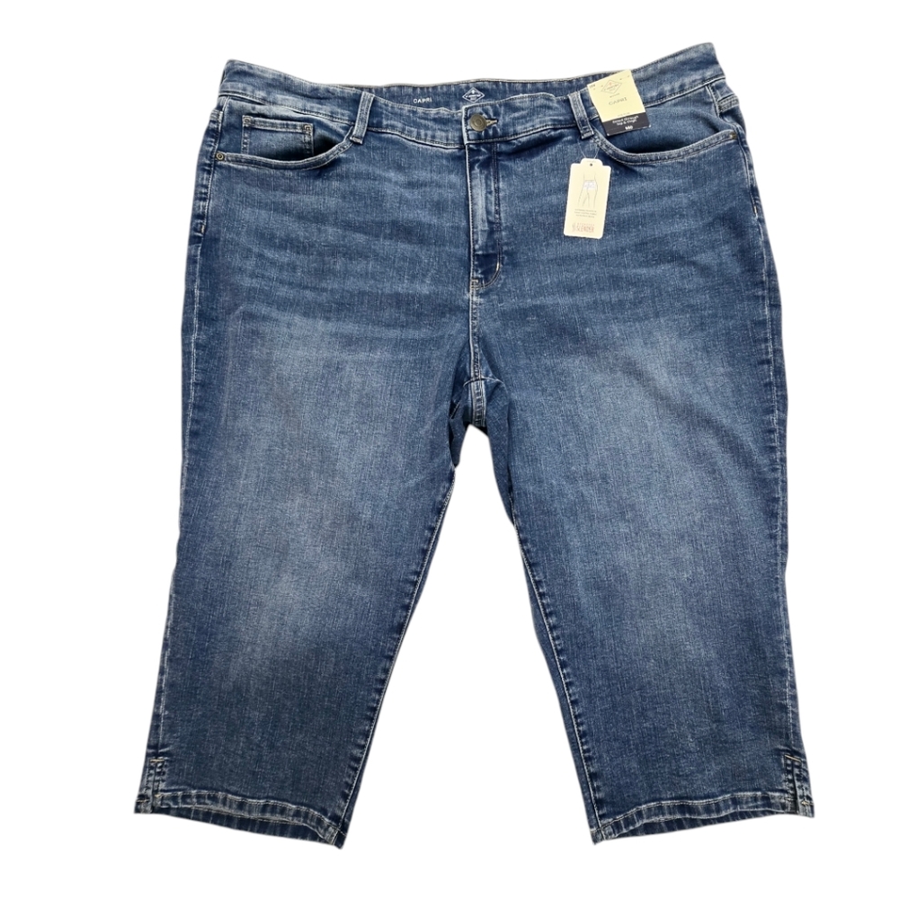NWT St John's Bay Capri Jeans 28W Stretchy Mid Rise Marina Denim Jean Capris